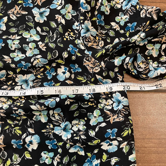 J. Jill Floral Sheer Layered Long Sleeve Button Down Shirt Women's SZ Small - Picture 7 of 10